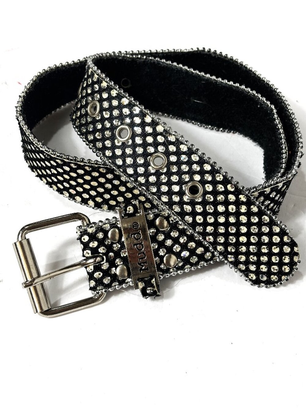 Mudd Silver Jeweled Stones on Black Belt Sz sml / Med